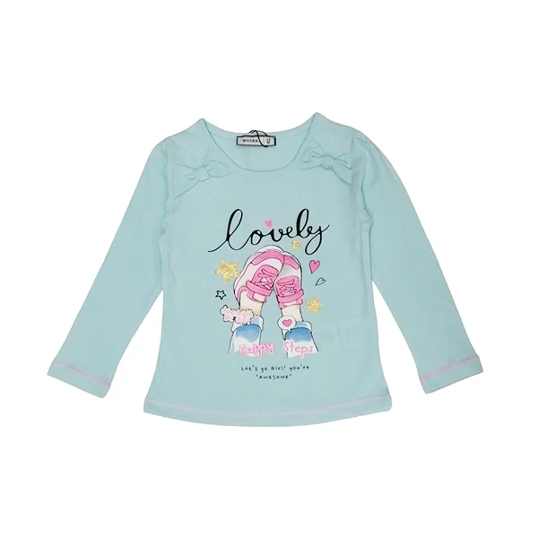 Majica za devojčice dugih rukava 31783, Svetloplava