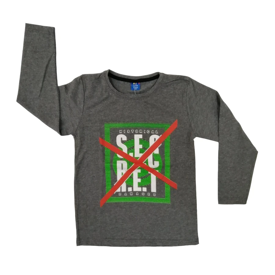 Majica za dečake dugih rukava, Siva