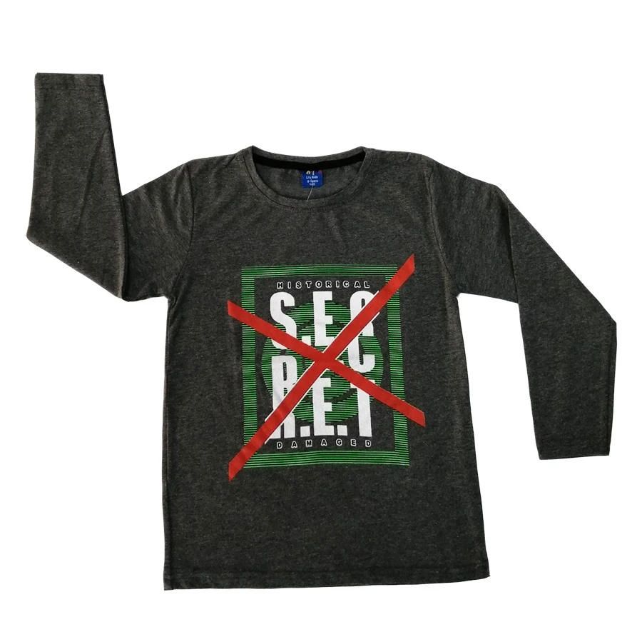 Majica za dečake dugih rukava, Tamnosiva