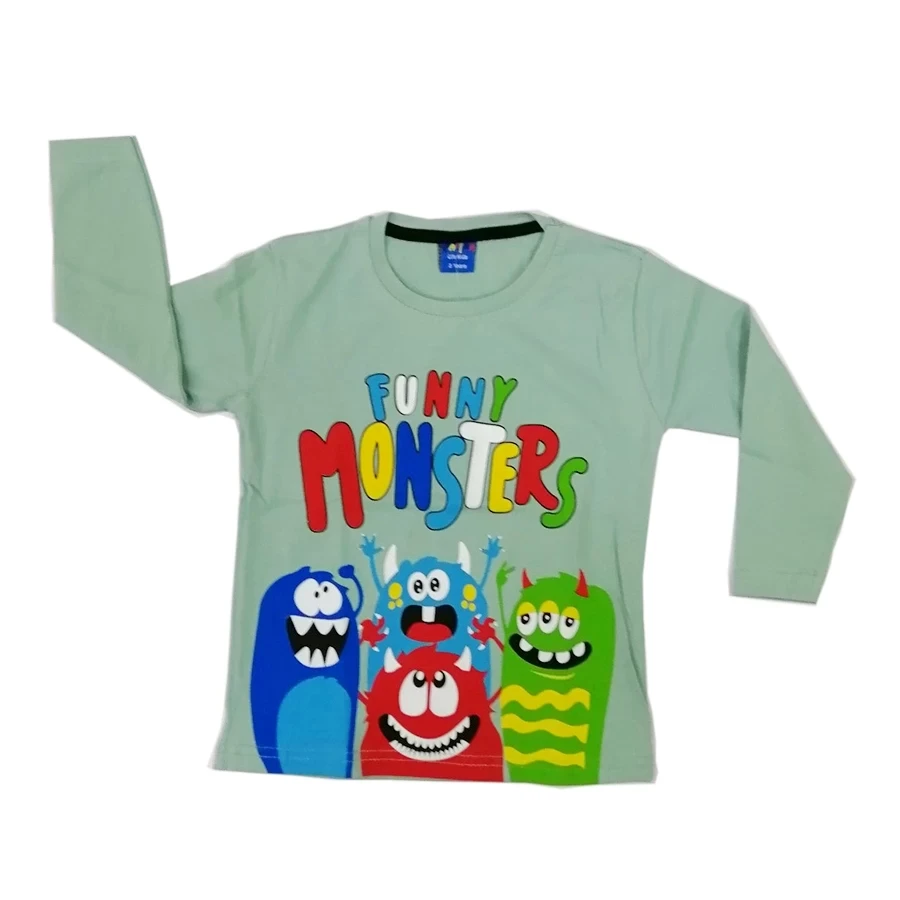 Majica za dečake dugih rukava Monsters, Zelena