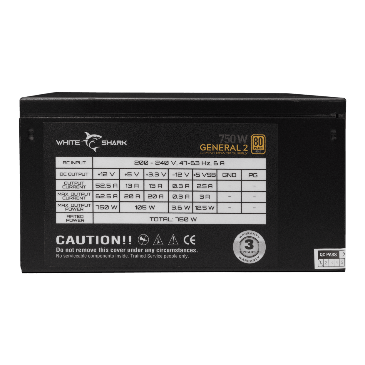 White Shark GPSU General 2 Modularno napajanje, 750W , Crno