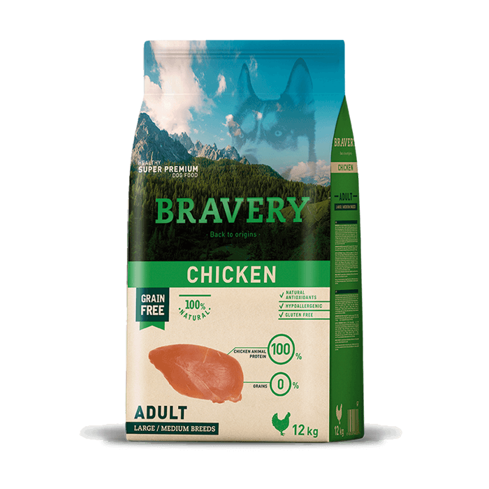 Bravery Suva hrana za odrasle pse srednjih i velikih rasa od piletine, Adult, 12kg