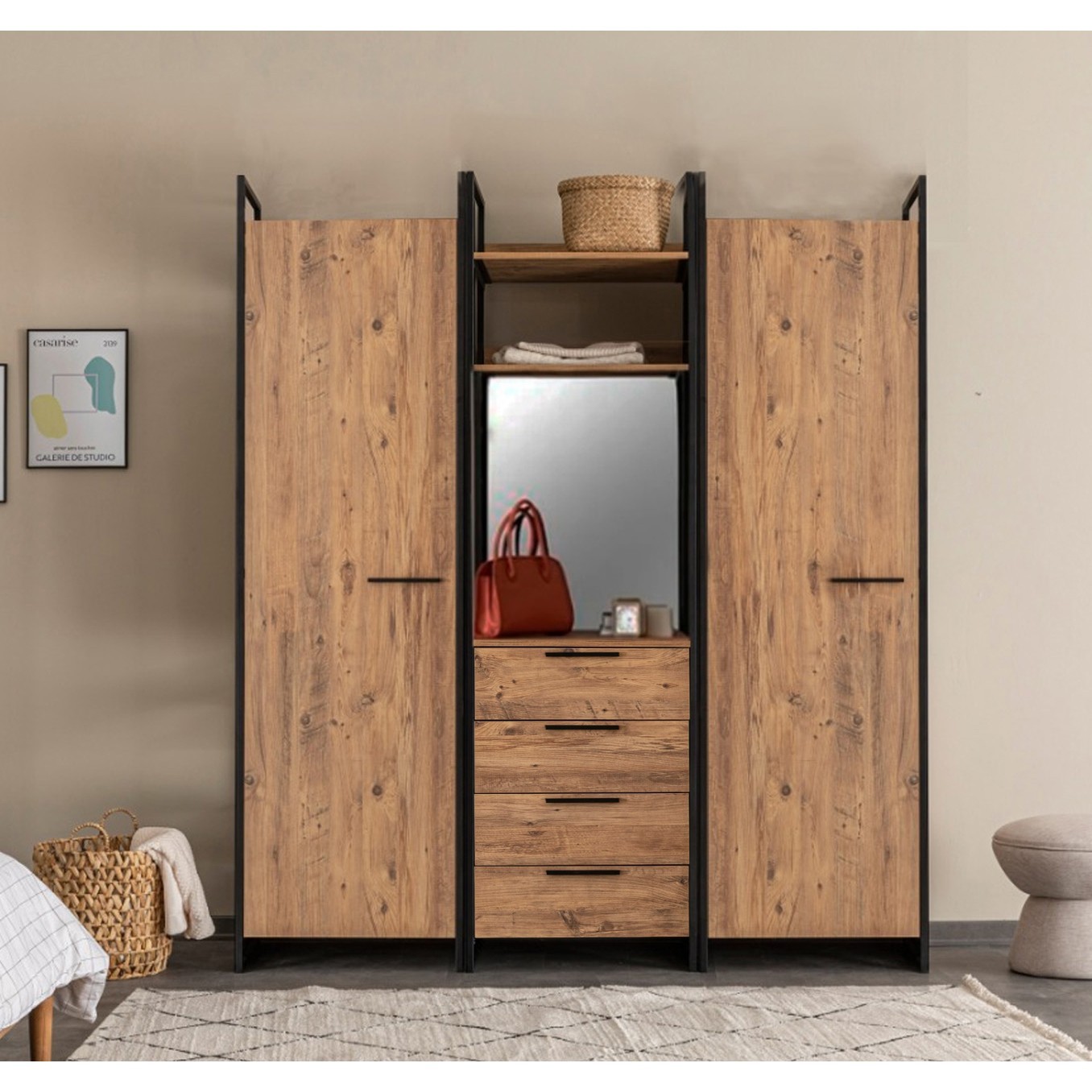 Hanah home Ormar Dynamic 64x225x52cm Bež