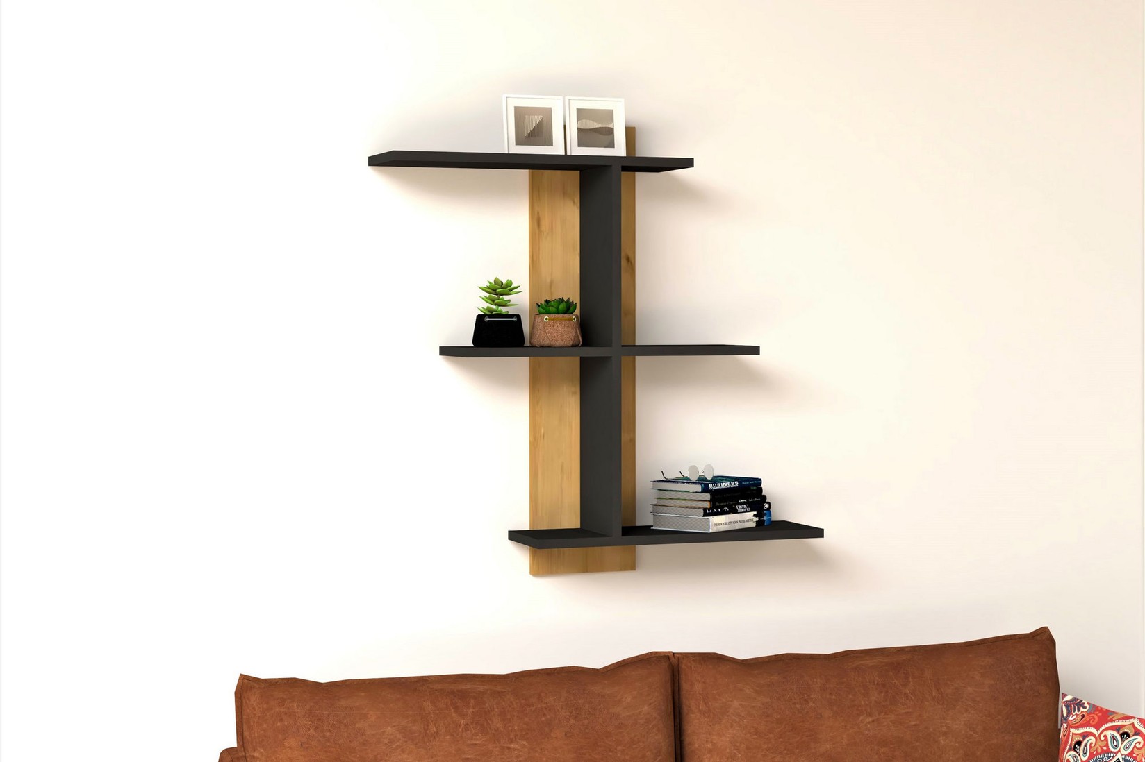 Hanah home Zidna polica Hrast