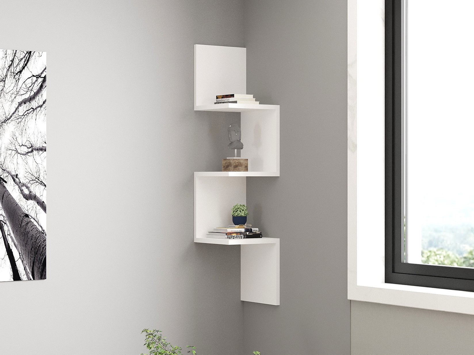 Hanah home Zidna polica Bela