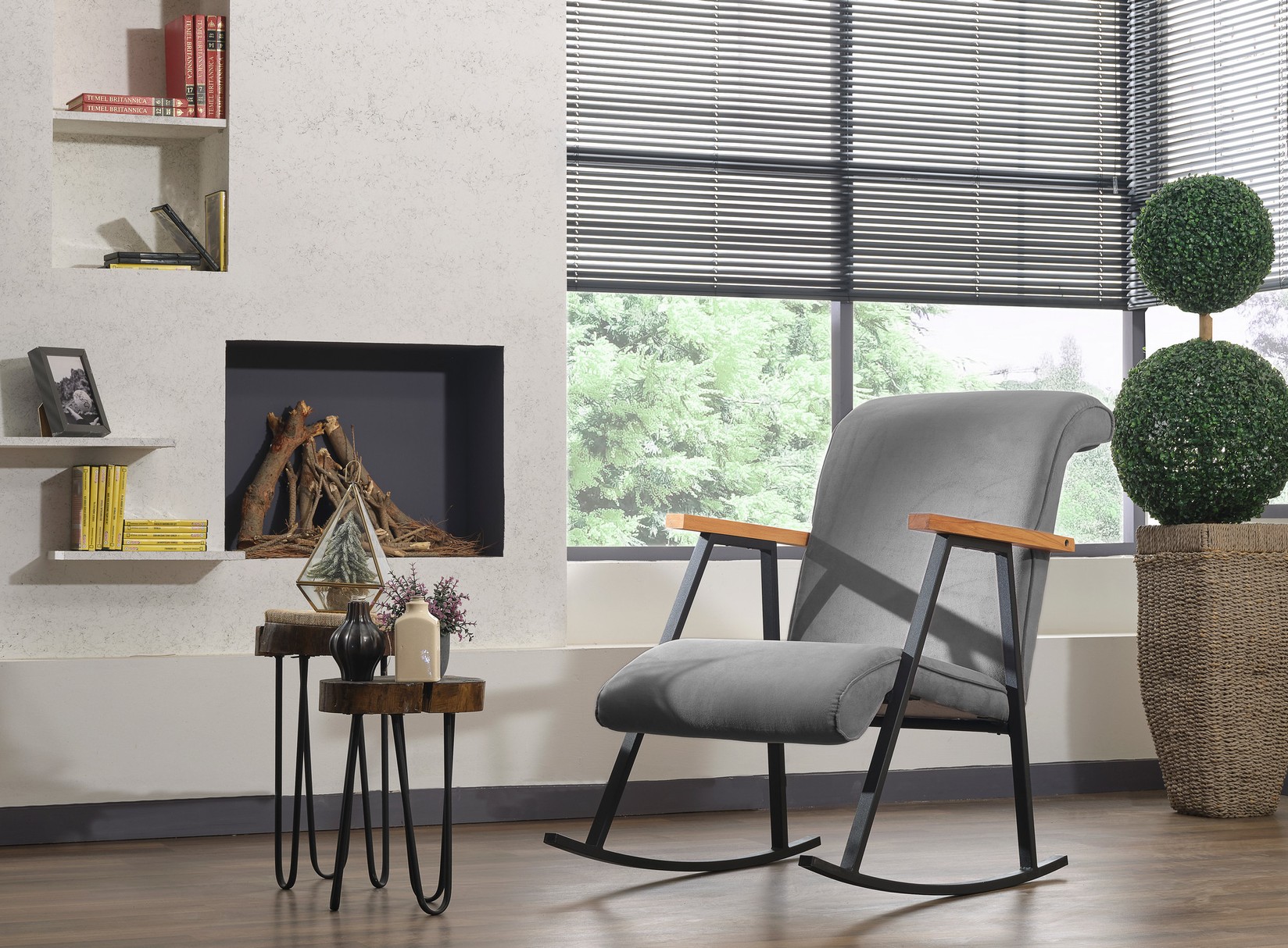 Atelier del Sofa Fotelja za ljuljanje Yoka Siva