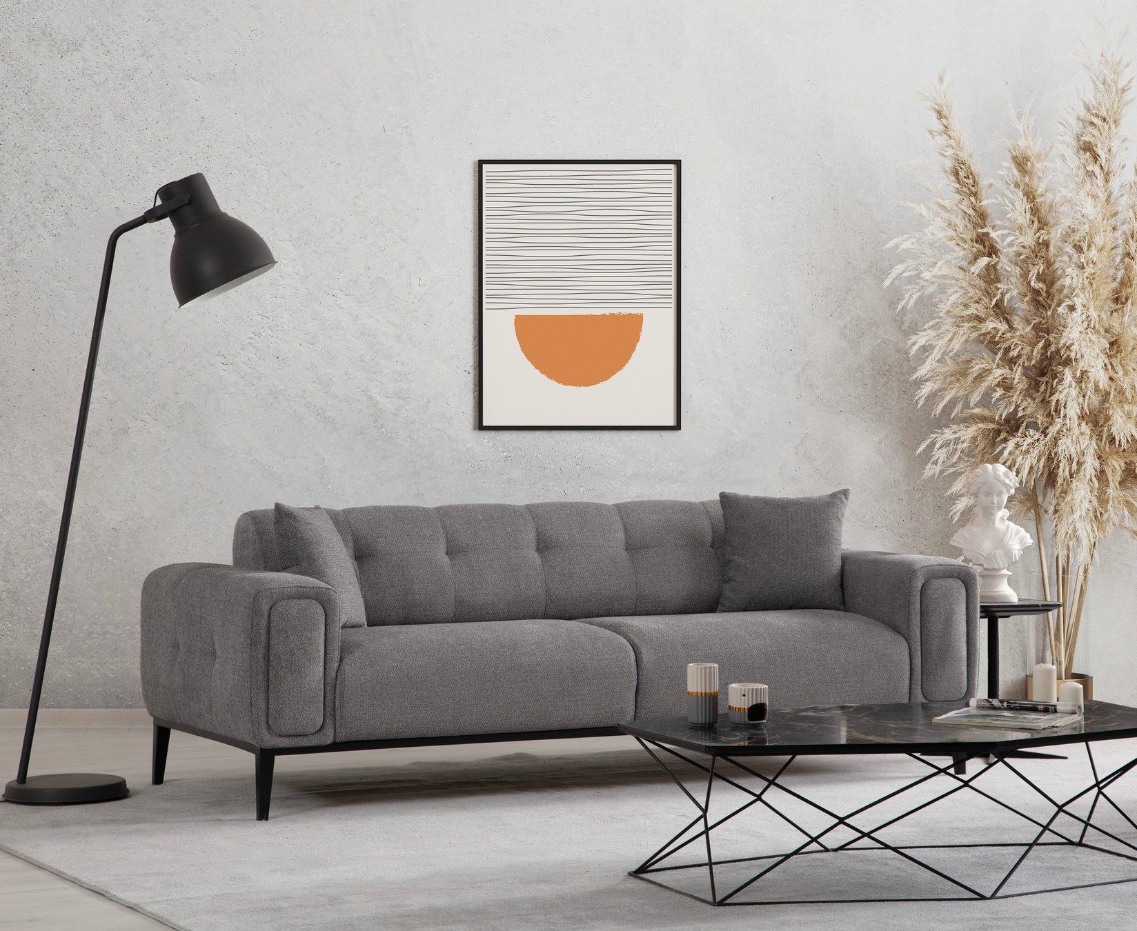 Atelier del Sofa Trosed na razvlačenje Athena 92x76x225cm Svetlosivi