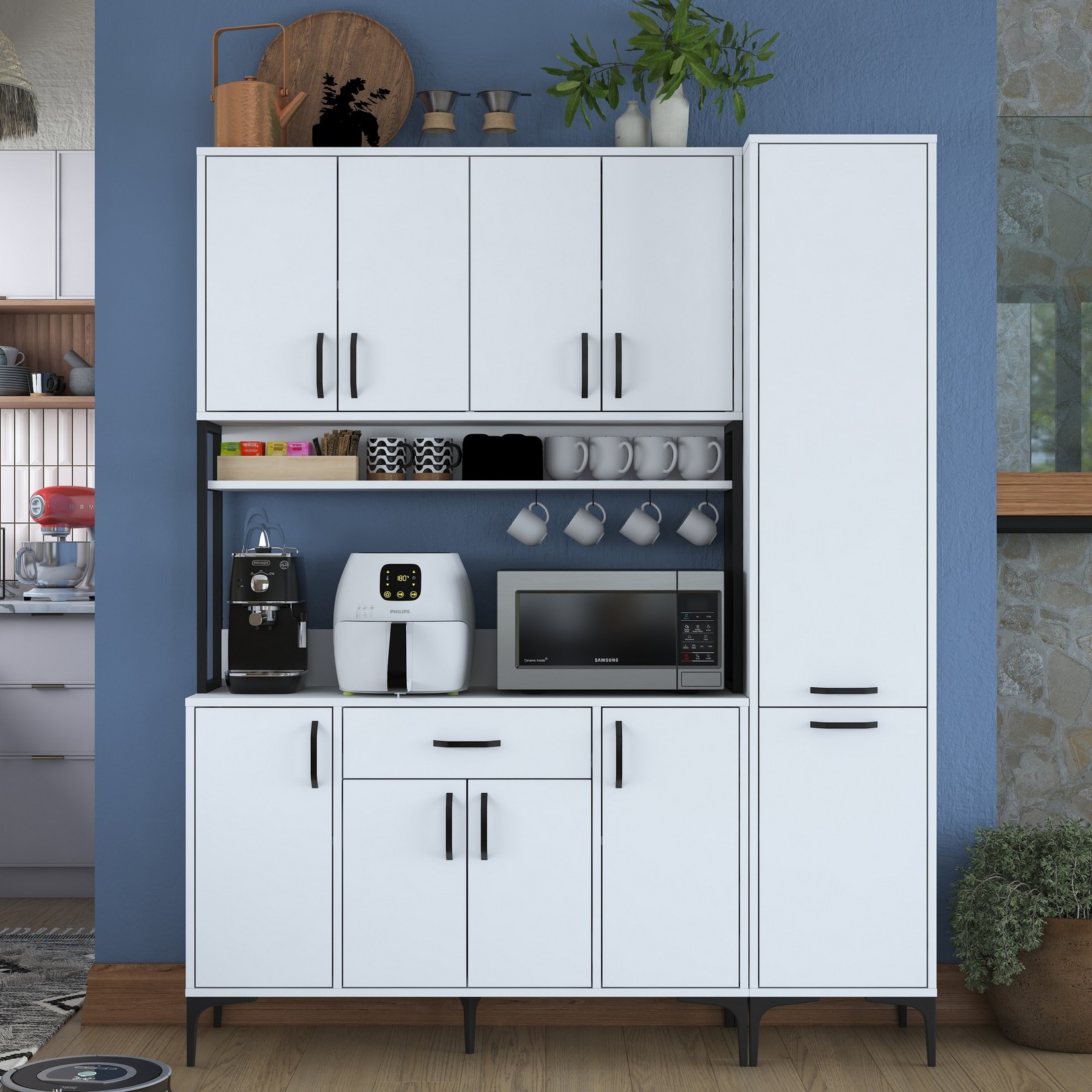 Hanah Home Komoda 160x198,6x40cm Bela