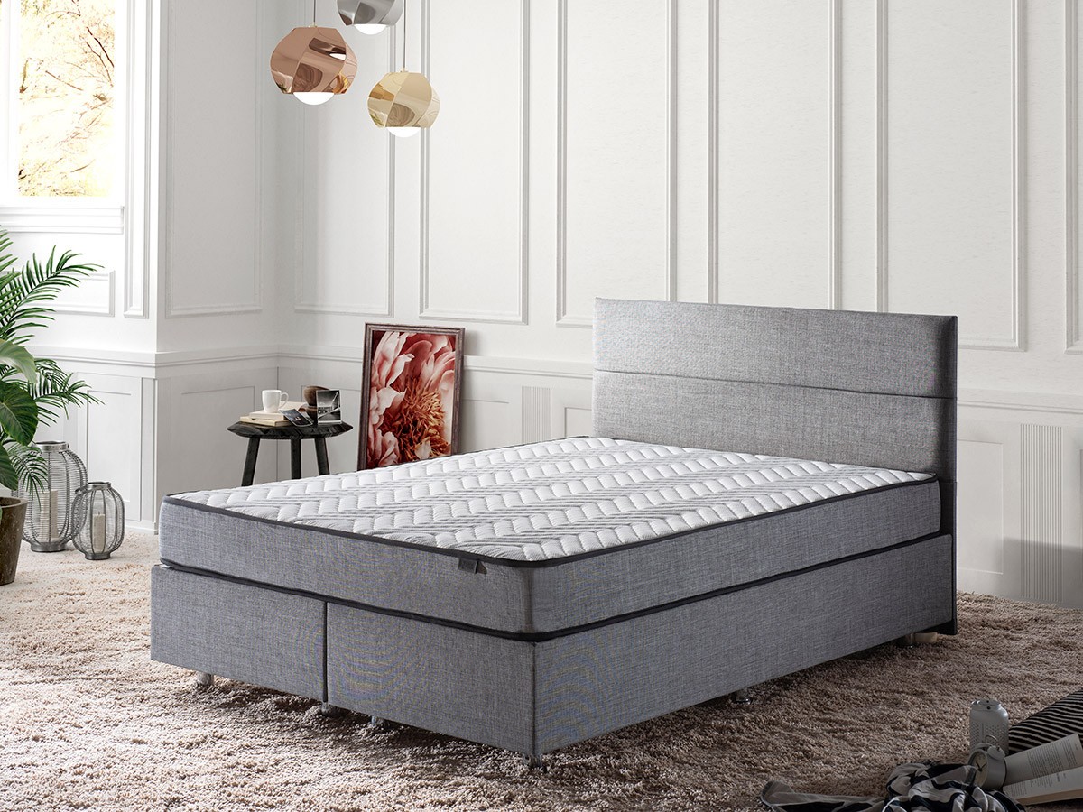 Hanah Home Bračni krevet sa prostorom za odlaganje Silver 140x38x190cm Crni