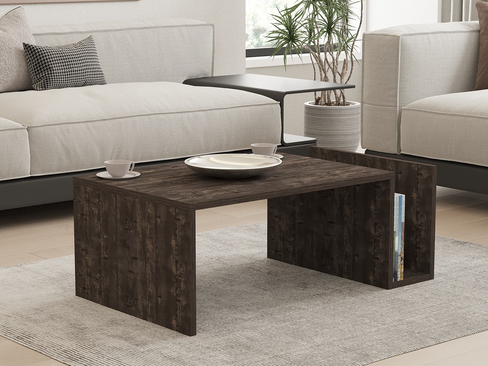 Hanah Home Klub sto Memo 86,8x32,4x50cm Antracit