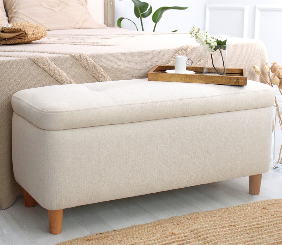 Atelier del Sofa Tabure 100x45x41cm, Krem