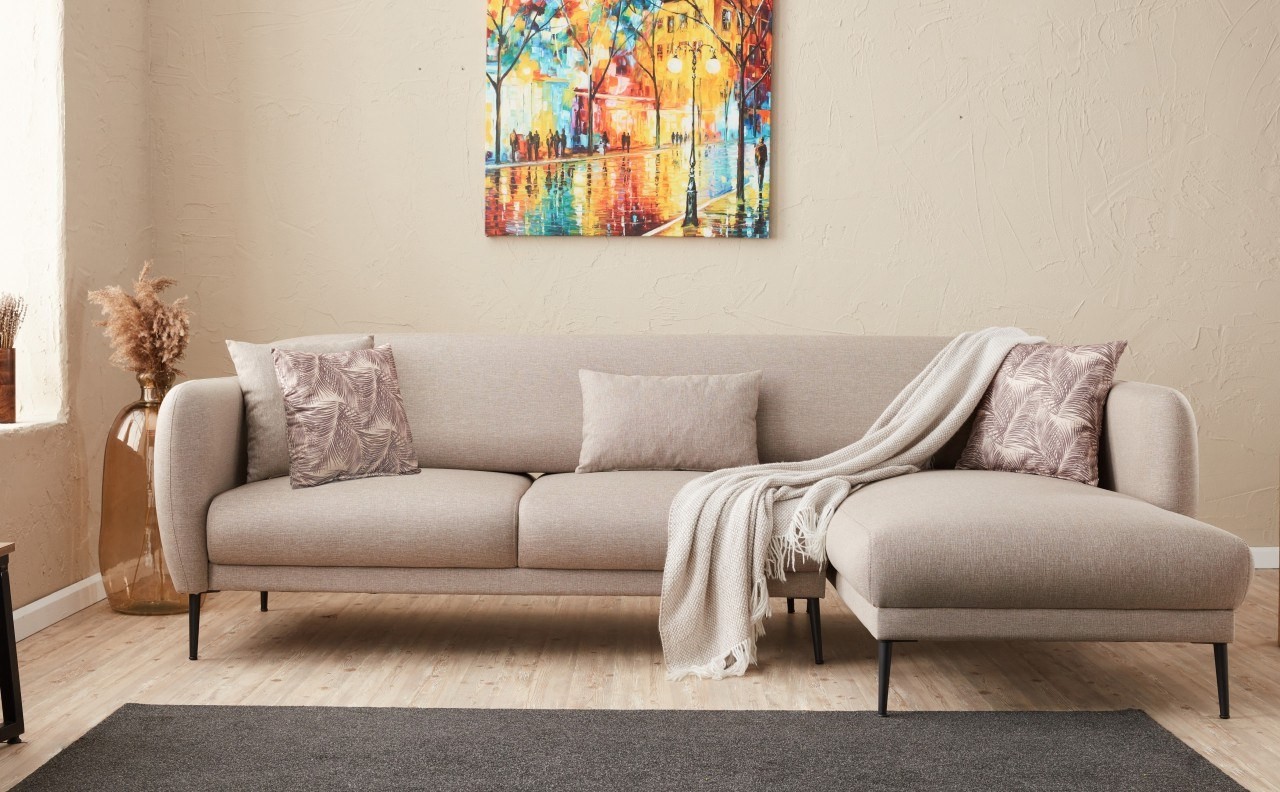 Atelier del Sofa Ugaona garnitura Venus R 265x80x163cm Krem