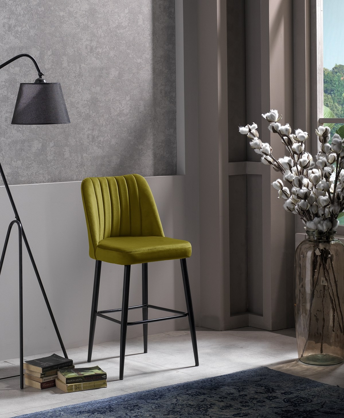 Hanah Home Set 4 barske stolice Vento Žuto-Crni