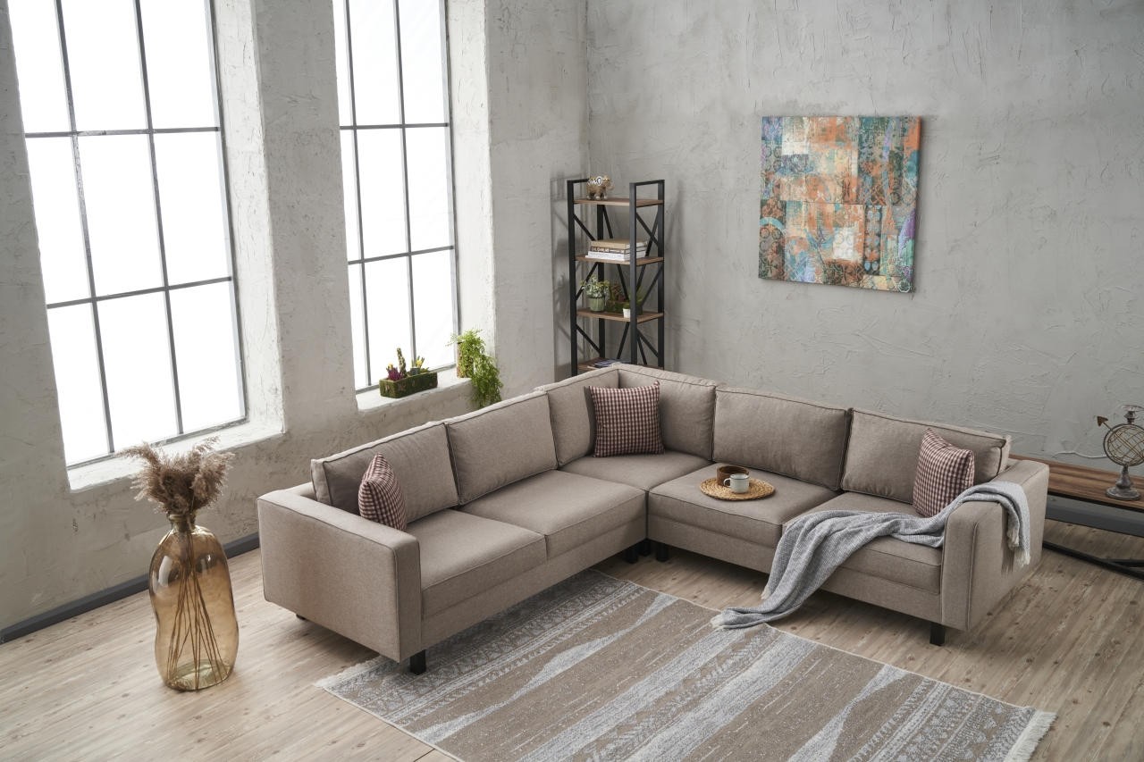 Atelier del Sofa Ugaona garnitura Kale Linen 258x83x258cm Krem