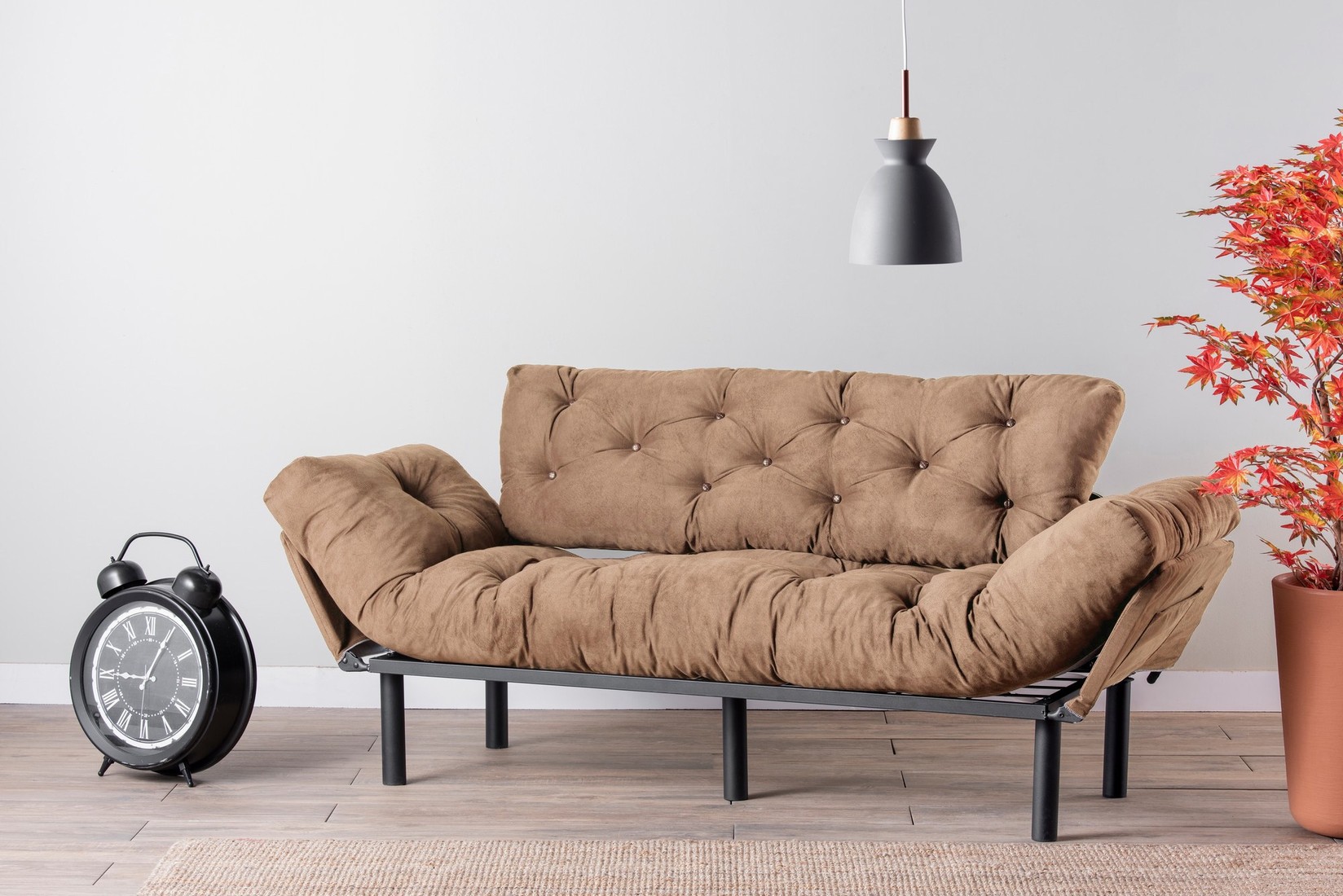 Atelier del Sofa Trosed na razvlačenje Nitta 185x85x70cm Svetlobraon
