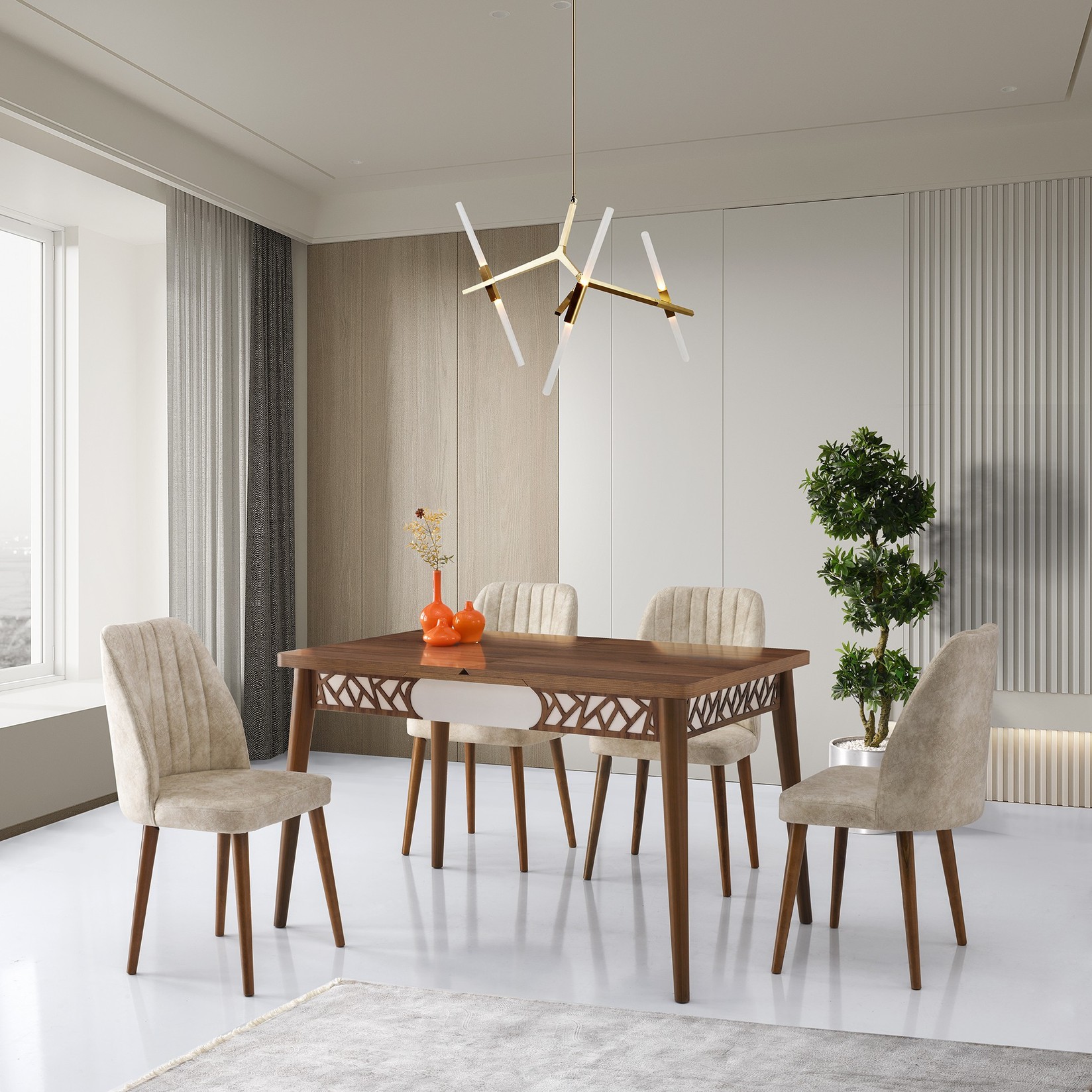 Hanah home Trpezarijski sto Mira 130x75x80cm Orah