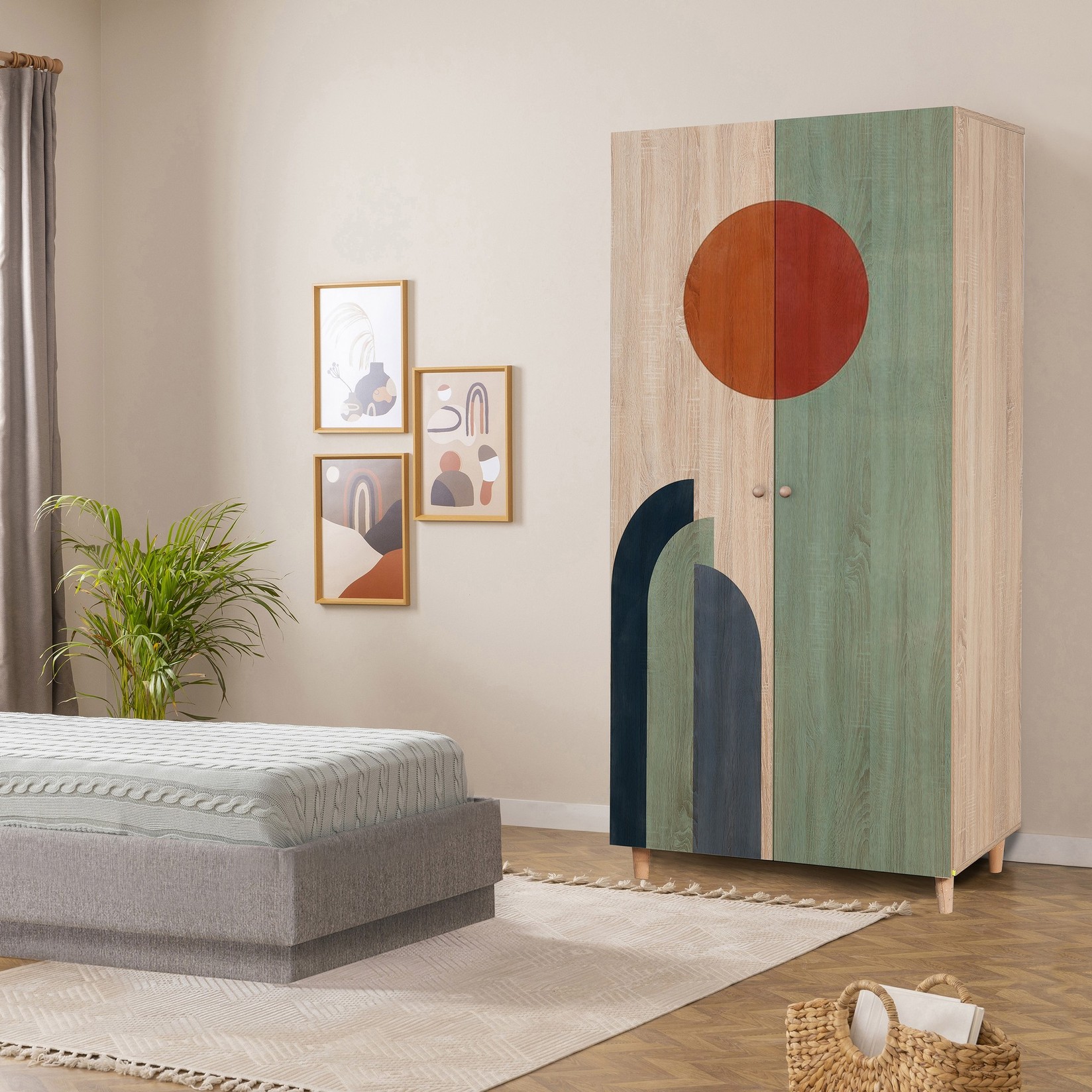 Hanah home Ormar Lidya 2 90x192x52cm Hrast