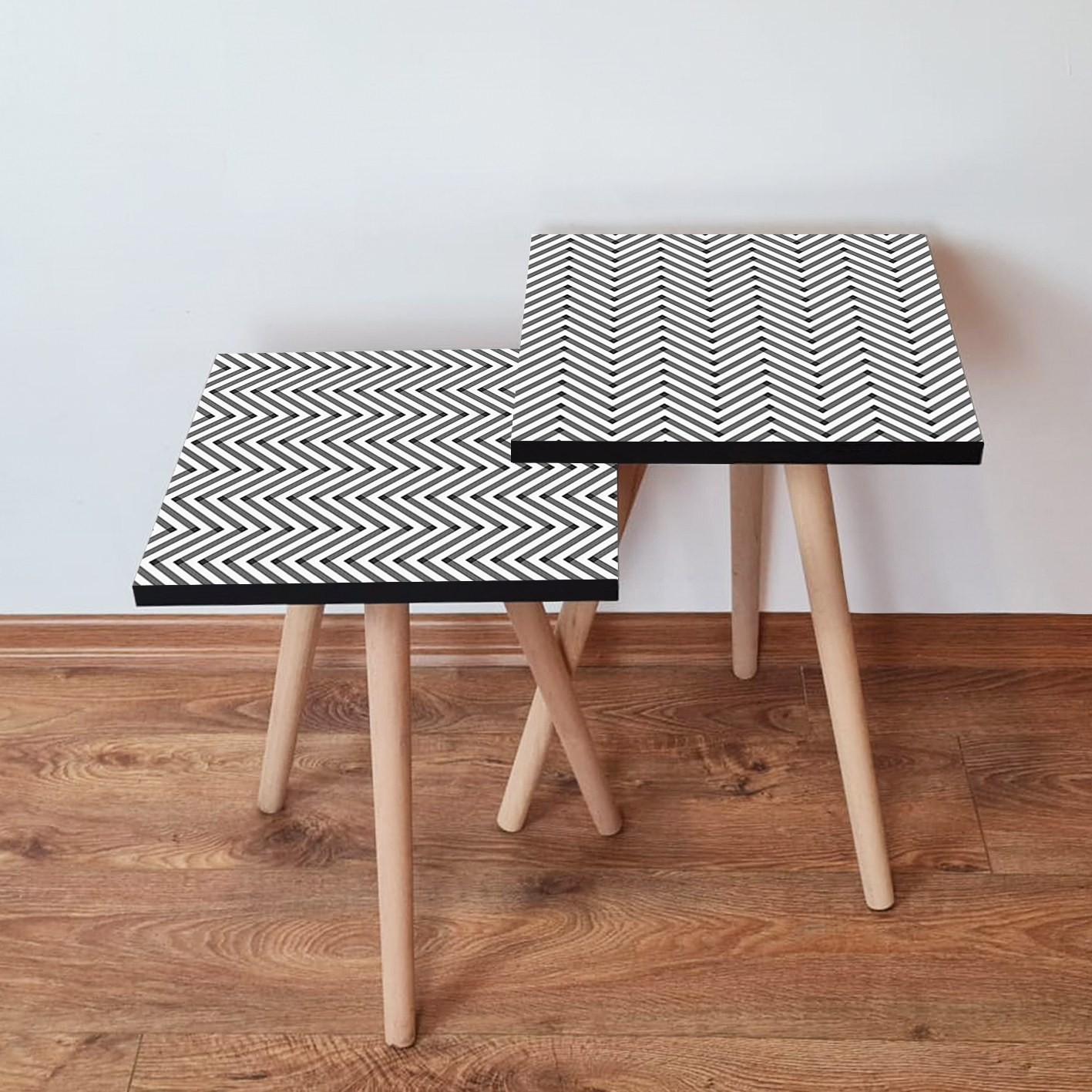 Hanah Home Set klub stolova, 2 komada Belo-Crni