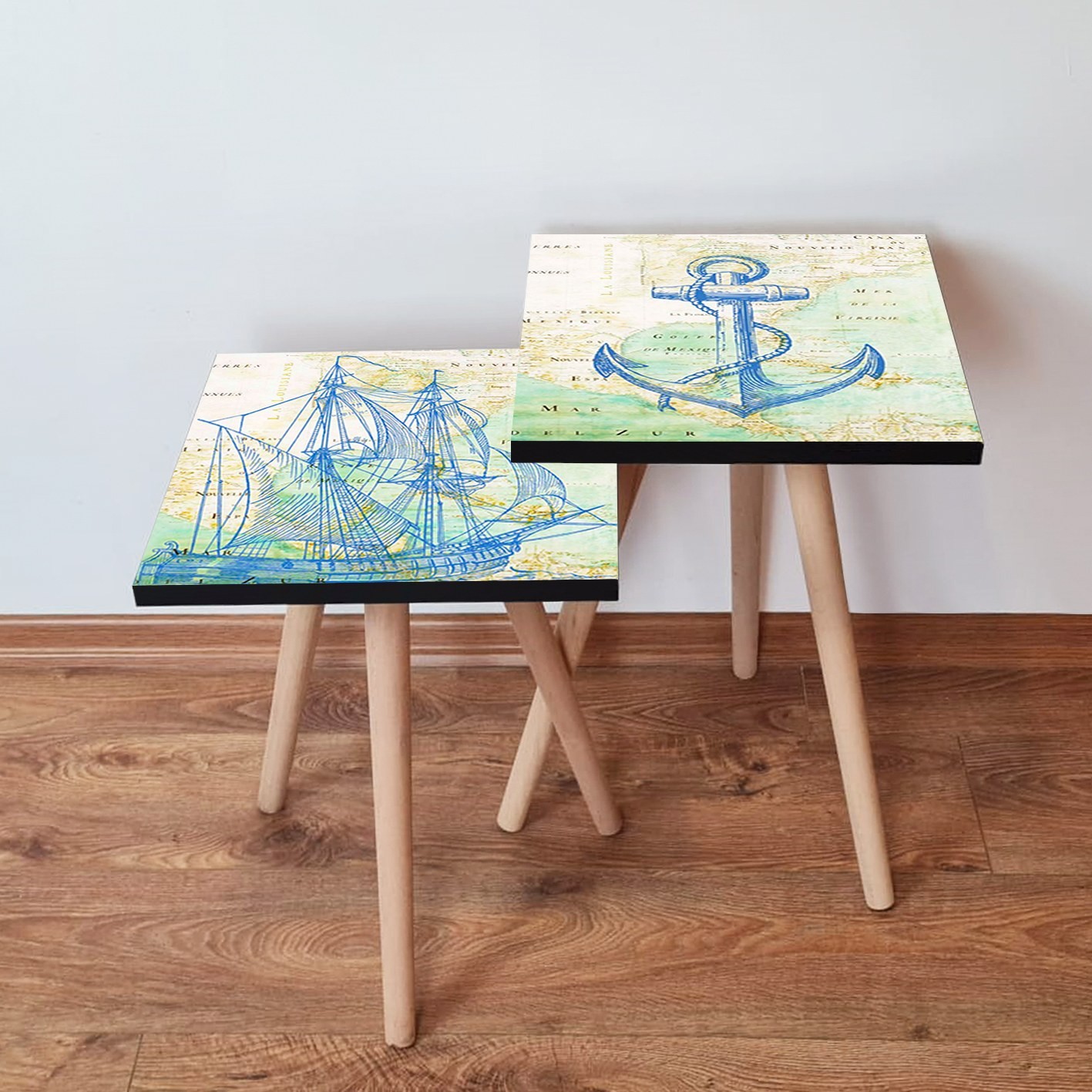 Hanah Home Set klub stolova, 2 komada Šareni