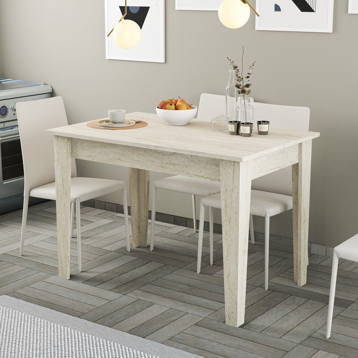 Hanah Home Trpezarijski sto Kiev 110x75x72cm Bež