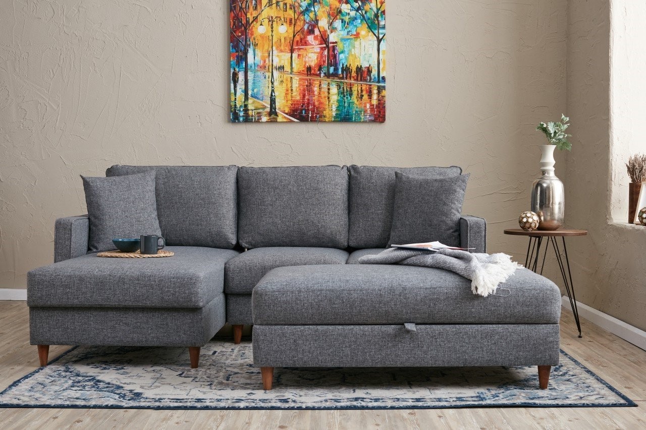 Atelier del Sofa Ugaona garnitura Eva 210x82x195cm Siva
