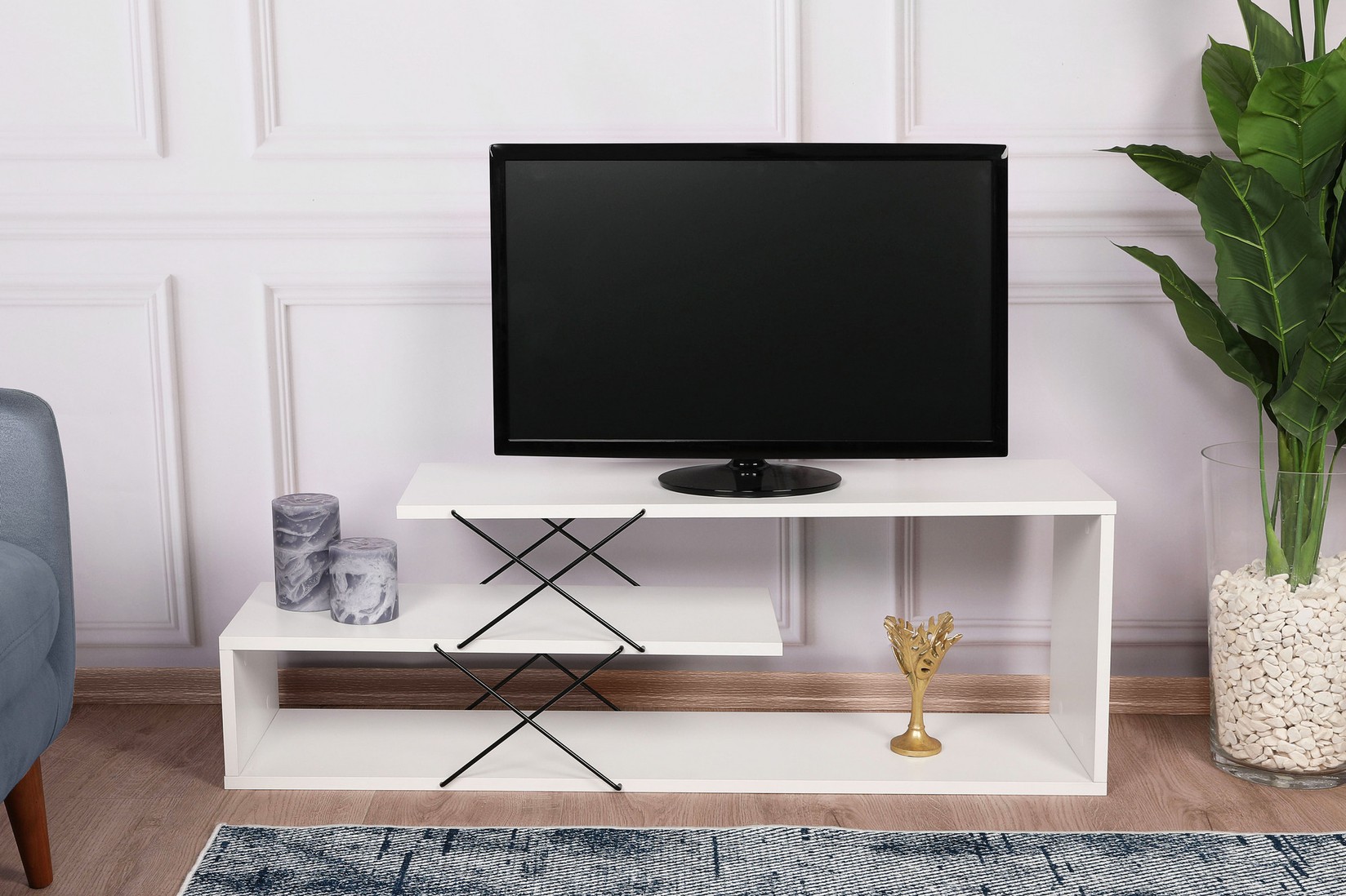 Hanah home TV Komoda Zigzag Bela