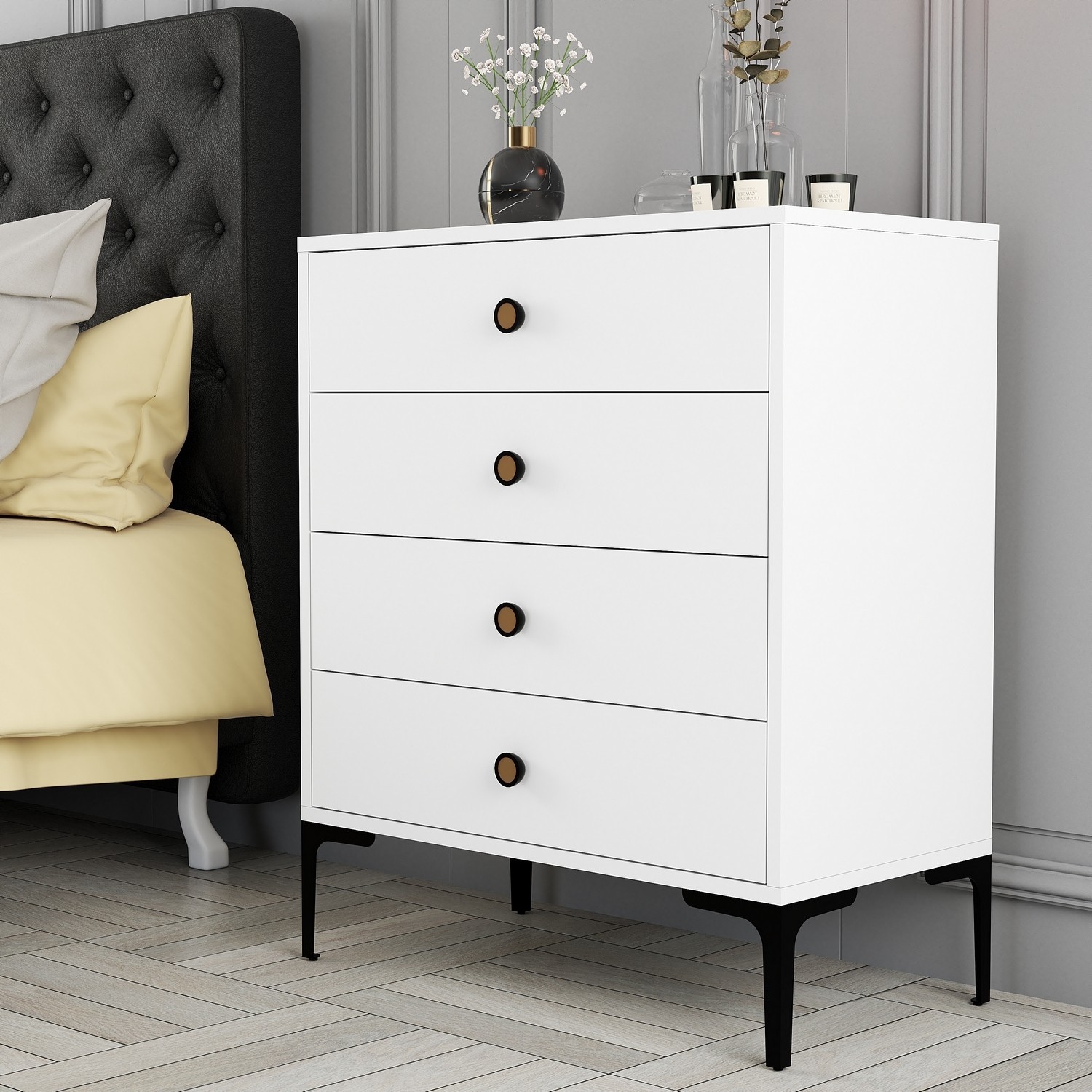 Hanah Home Komoda Lizbon 542 76x90,7x40cm Bela