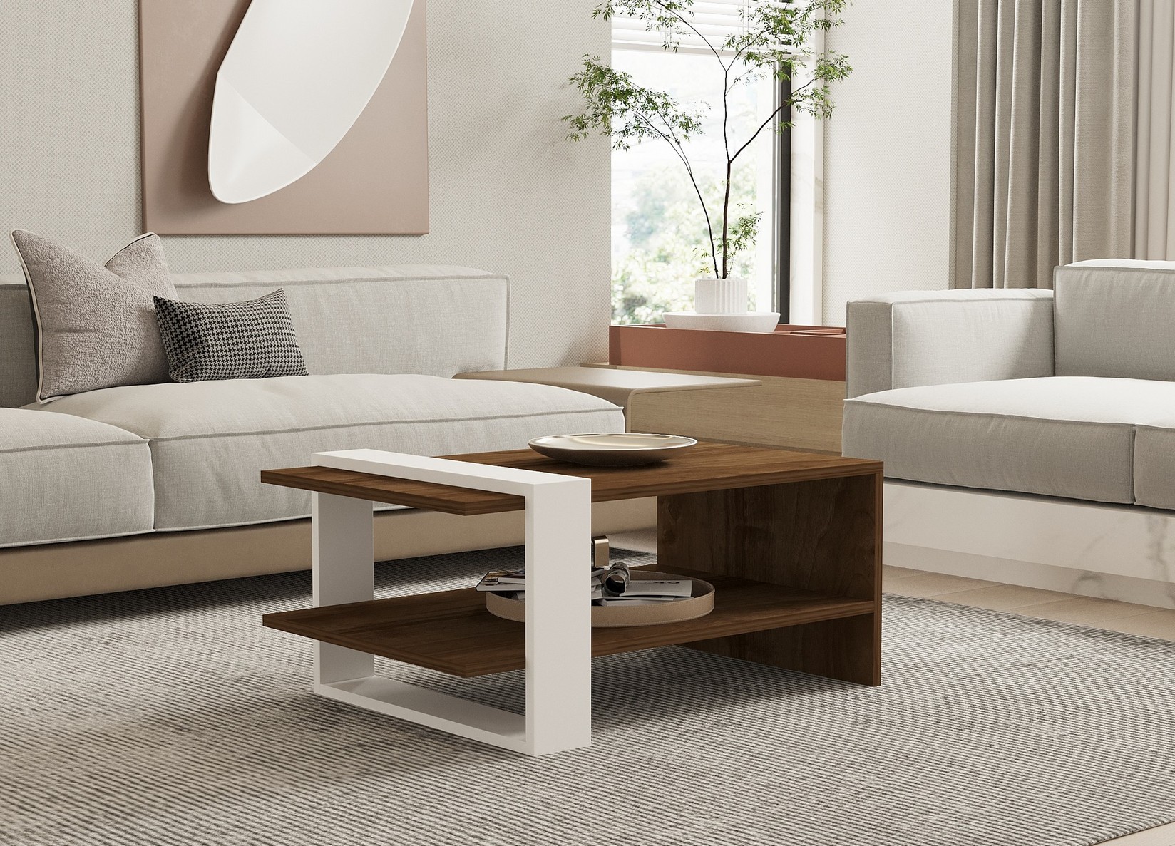 Hanah Home Klub sto Gaye 80x35x50cm Orah