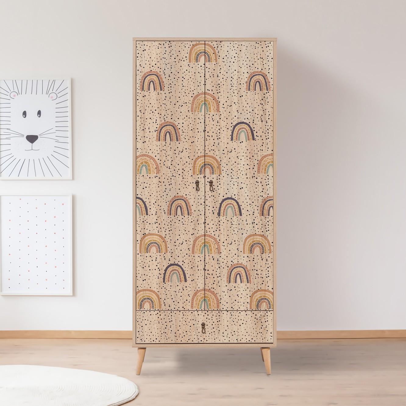 Hanah home Ormar City Gardrop Rainbow 80x190x45cm Šareni