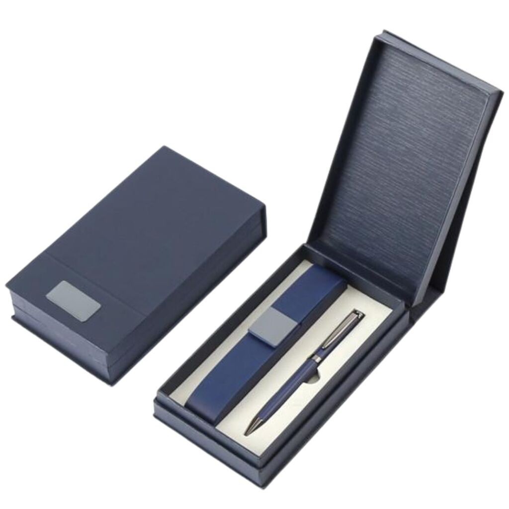 Poklon set za pisanje plavi Monet hemijska olovka i futrola