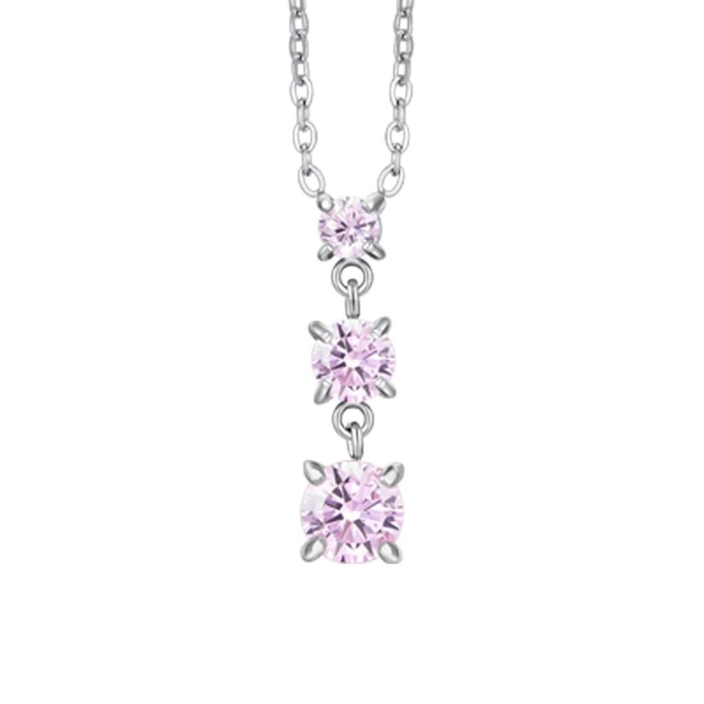 Luca Barra Ogrlica roze cirkoni