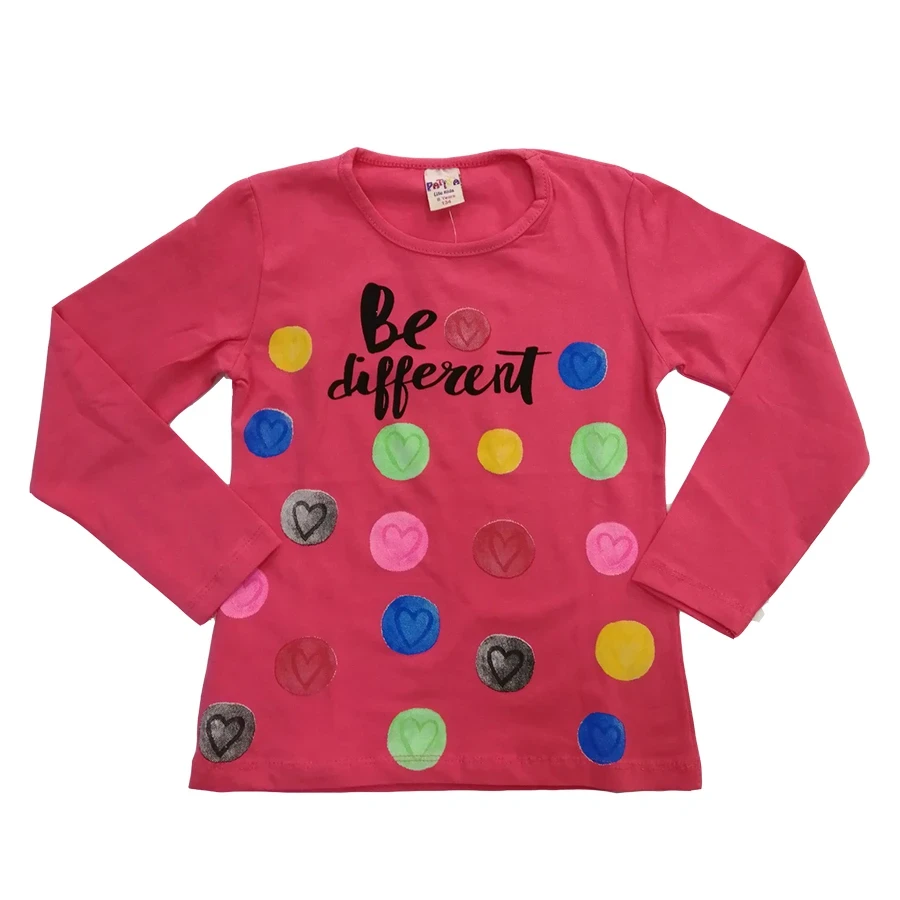VRABAC Majica dugih rukava za devojčice Be different, Ciklama