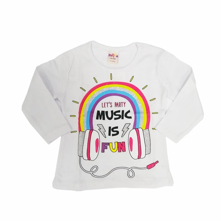 VRABAC Majica dugih rukava za devojčice Rainbow, Bela