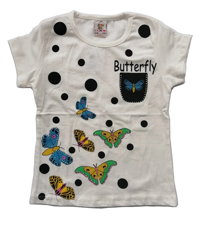 VRABAC Majica za devojčice Butterfly, Bela