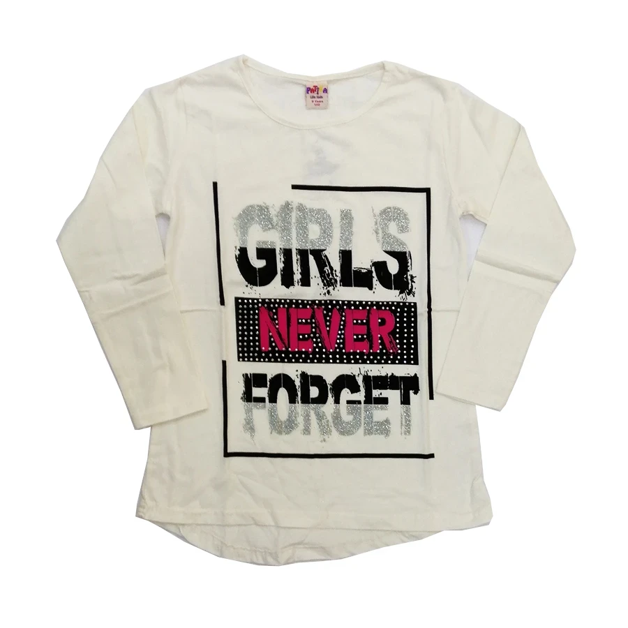 VRABAC Majica dugih rukava za devojčice Girls never forget, Bela