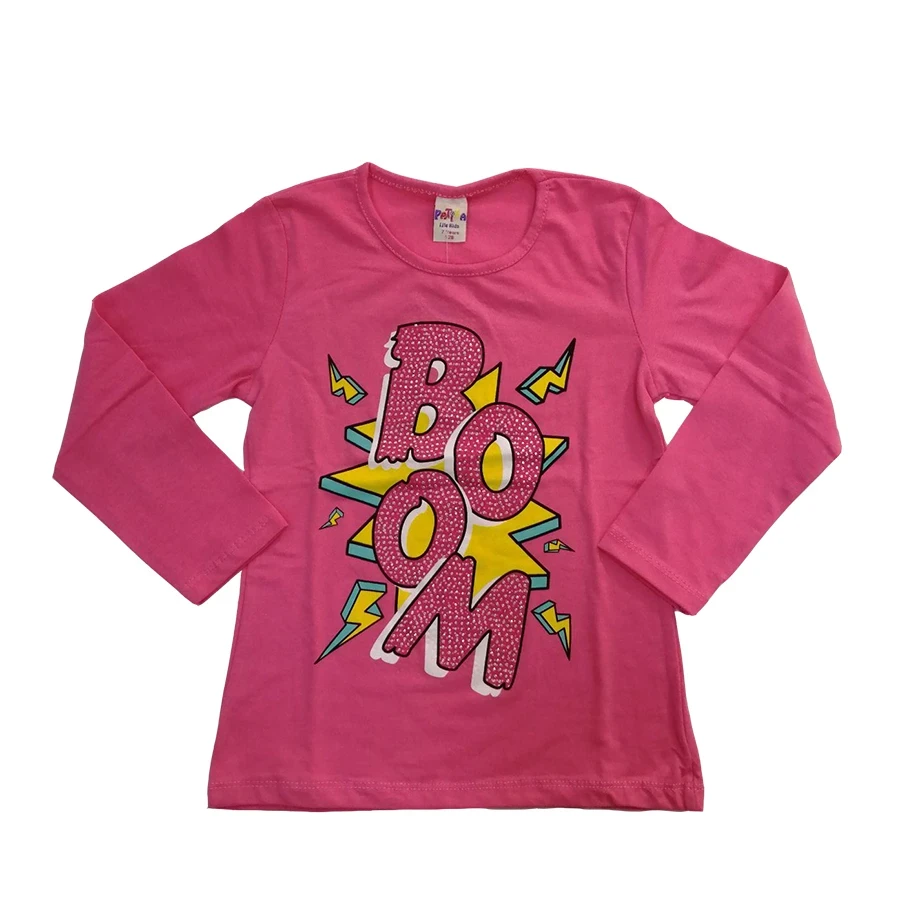 VRABAC Majica dugih rukava za devojčice Boom, Roze