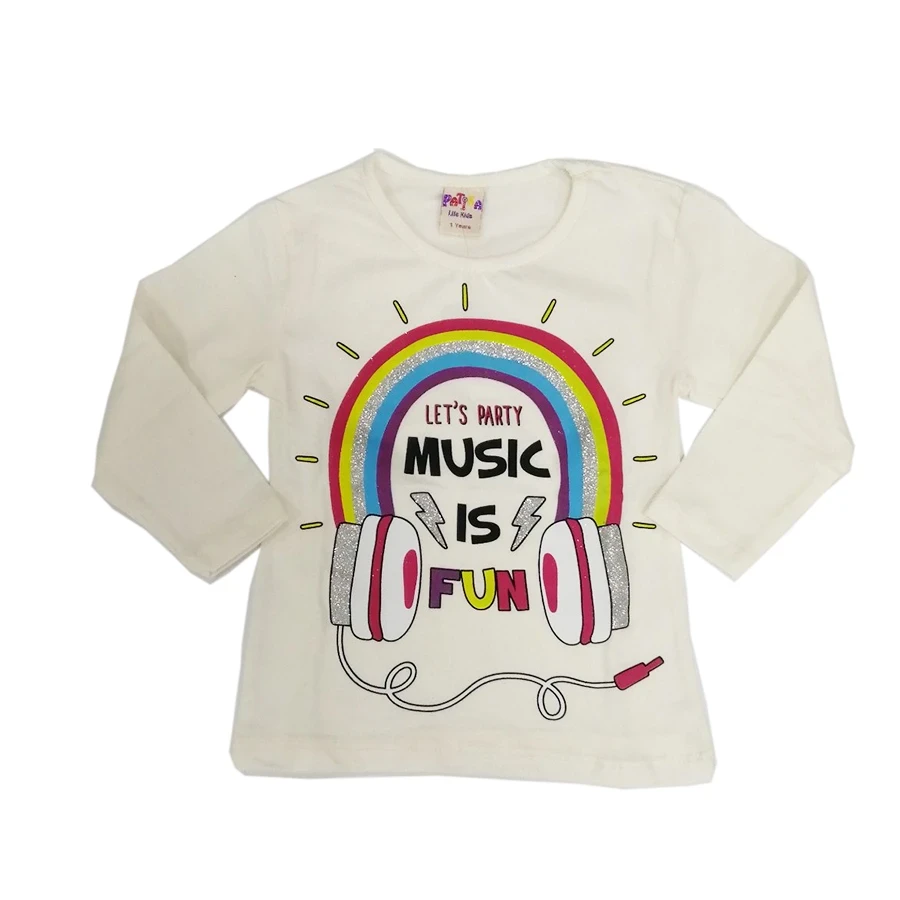 VRABAC Majica dugih rukava za devojčice Rainbow, Bež