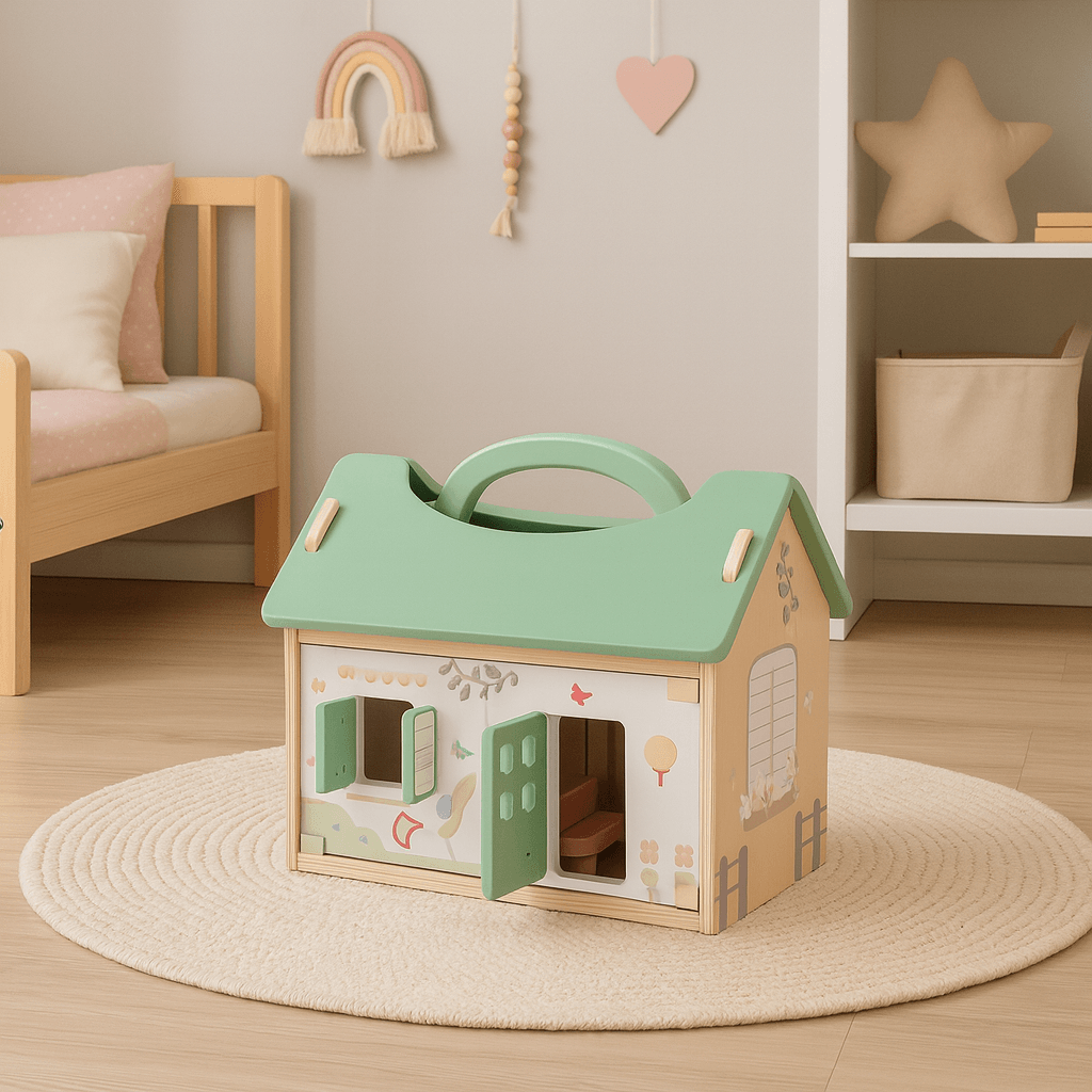 Bears & Pears Drvena kućica za lutke, Šarena