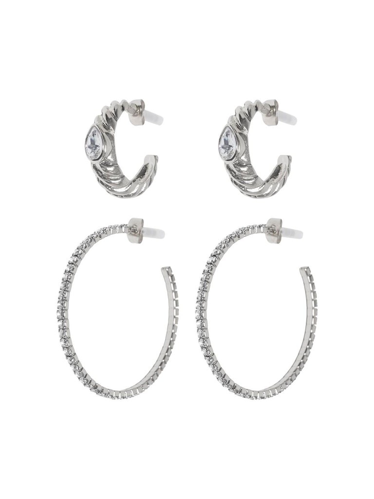 Only Ženski set minđuša Floriah, 2 para, Srebrne boje