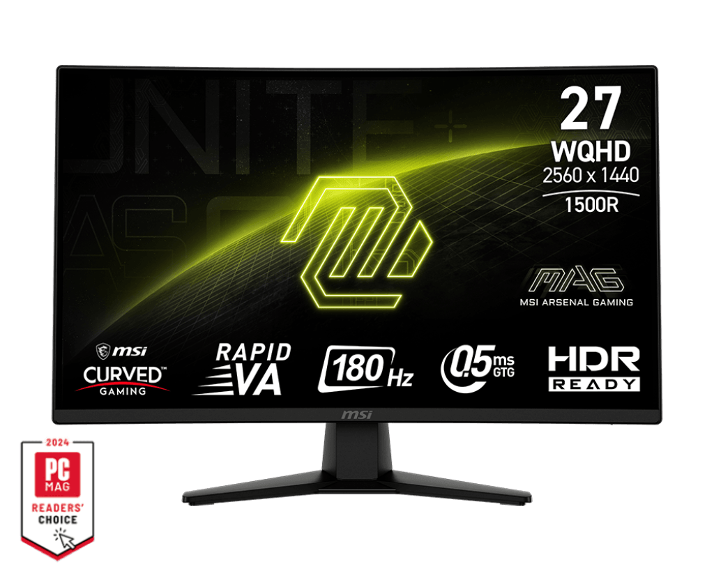 MSI gaming monitor MAG 274CQF 2560x1440 WQHD, VA, 180Hz, DP/2XHDMI ,1500R Zakrivljen