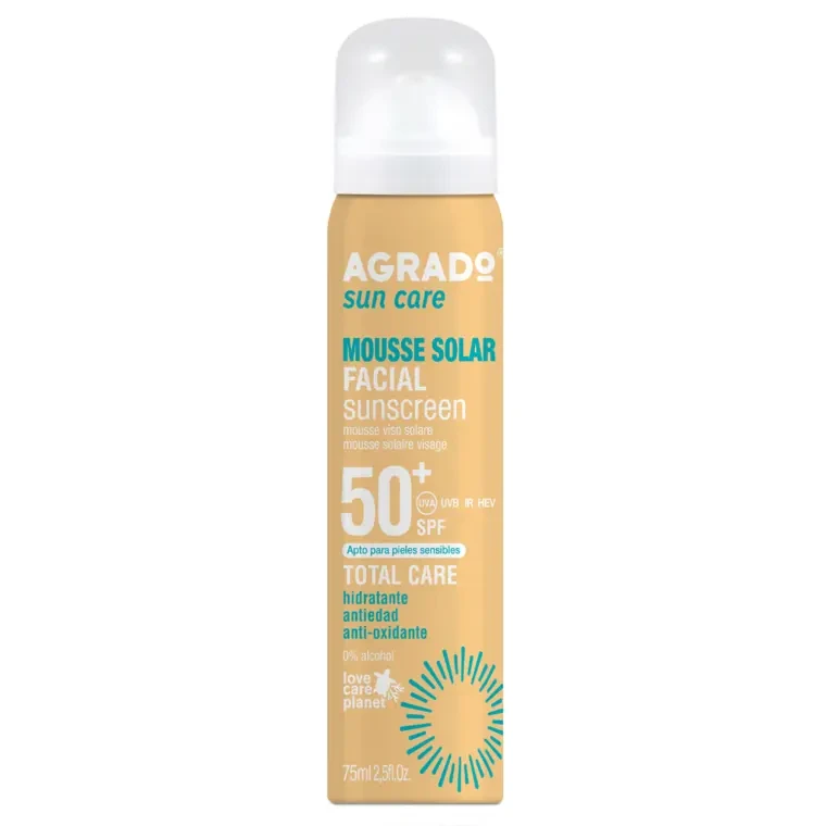 Agrado Vodootporna pena za lice za sunčanje Mousse Solar SPF50, 75 ml