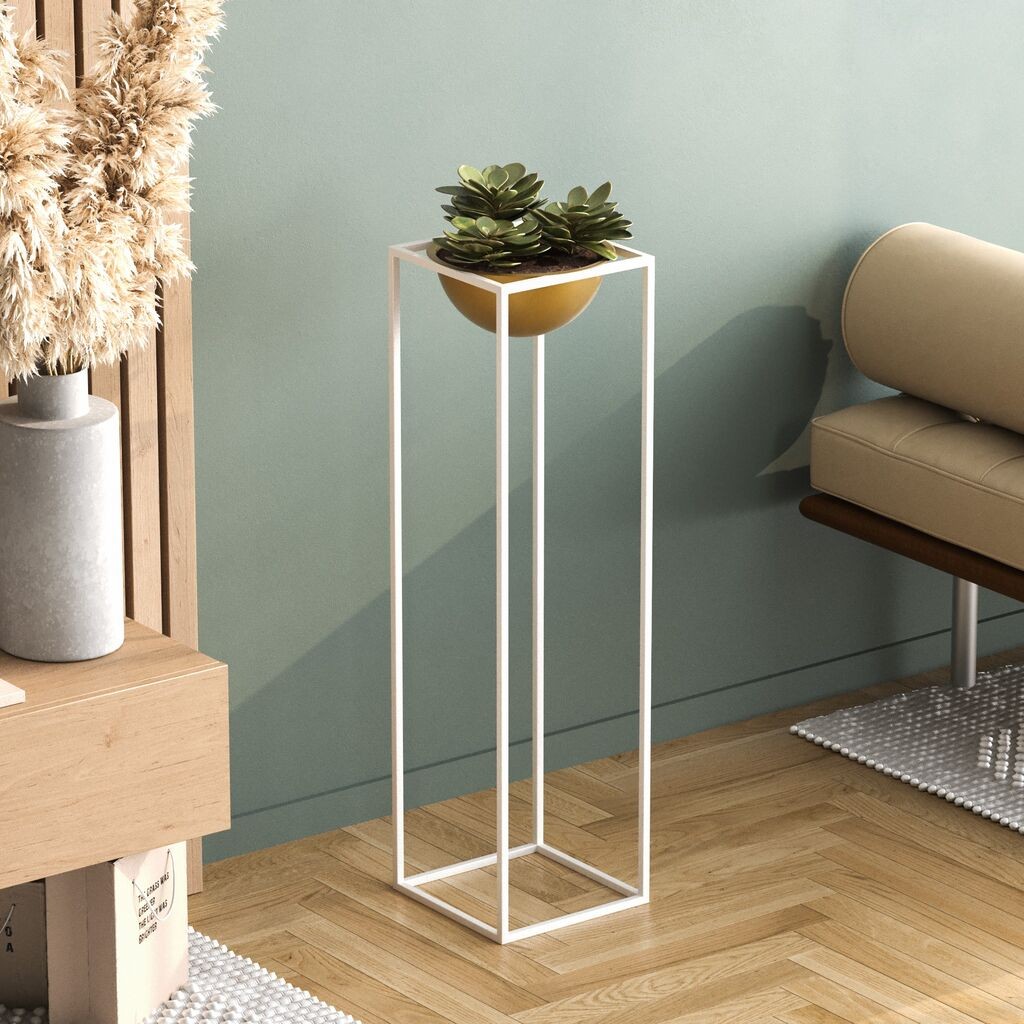 Aberto Design Dekorativna saksija GED-020-C, 80 cm, O 26 cm ,, Bela