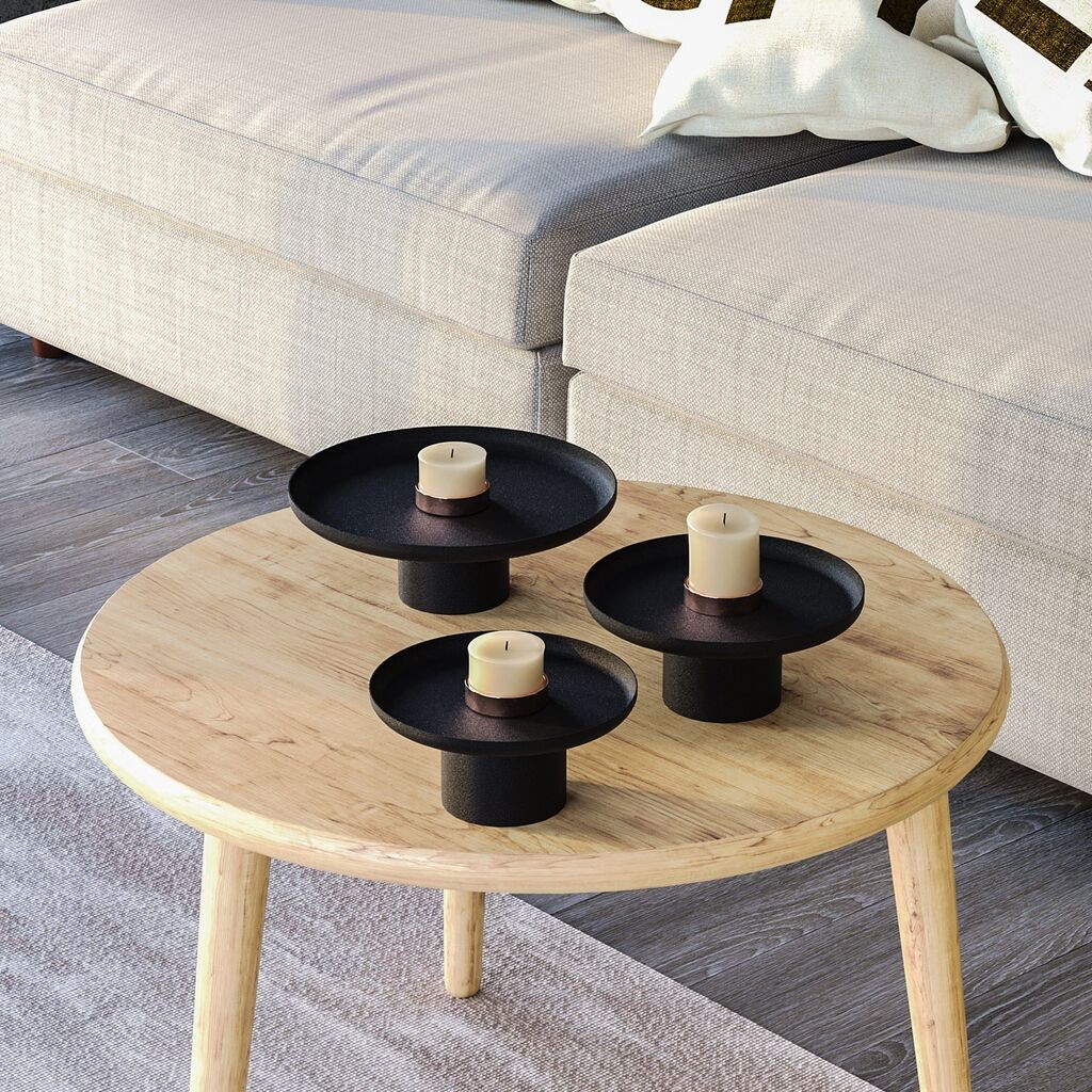 Aberto Design Set dekoratvnih tacni, 3 Komada, Crni