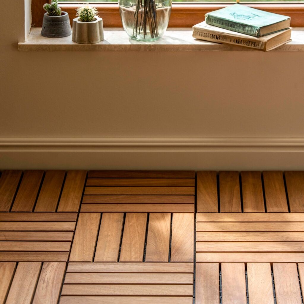 Atelier del Sofa Drvene pločice 30x30cm, 10 Komada, Braon