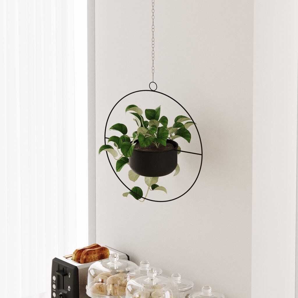 Aberto Design Dekorativna saksija Payanda, 40x40x17 cm, Crna