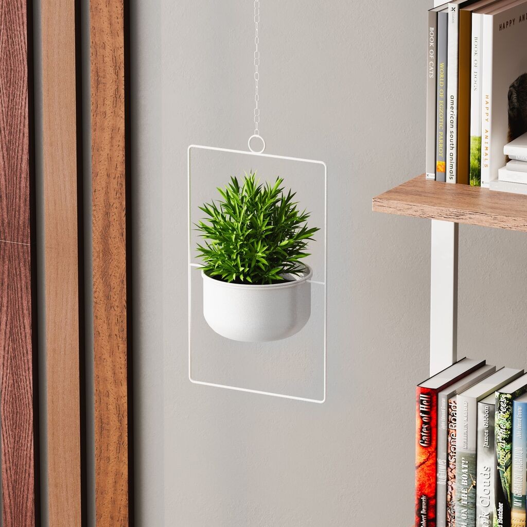 Aberto Design Dekorativna saksija Parapet, 25x40x17 cm, Bela