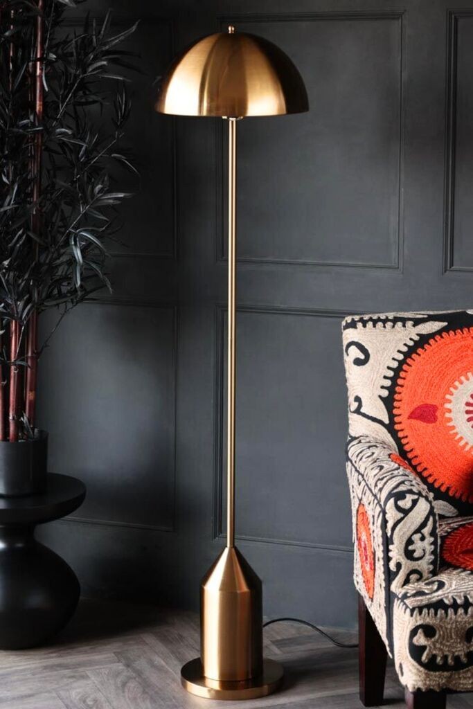 Opviq Podna lampa Mushroom, 160 cm, 40 cm, E27, IP20, Zlatne boje