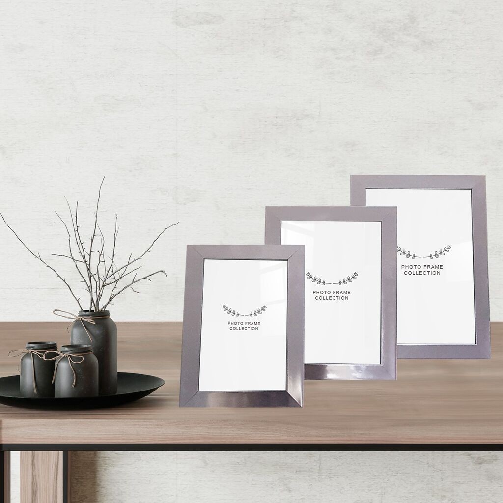 Aberto Design Set ramova za slike 3IGFC1029, 10x15cm, 13x18cm, 15x21cm, 3 komada, Srebrne boje