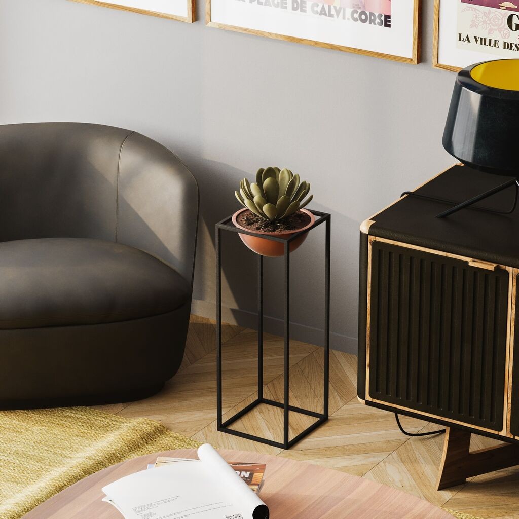 Aberto Design Dekorativna saksija GED-021-B, 60 cm, O 20 cm ,, Crna