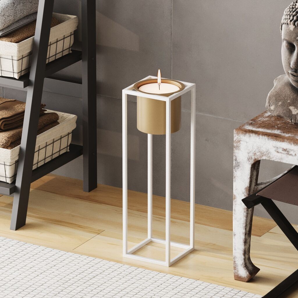 Aberto Design Dekorativna saksija GED-023-C, 15x50 cm, Bela